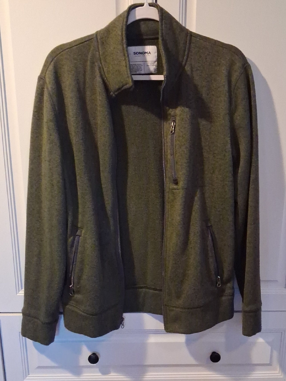 Sonoma Olive Green Full-Zip Fleece Jacket